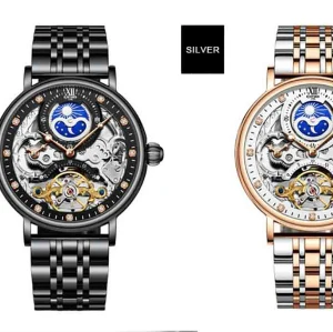 Watch Men Wrist Custom Watch Dial Rose Gold Stainless Steel Iced Out Skeleton Luxus Uhr Relojes Automatic Mechanical Watches