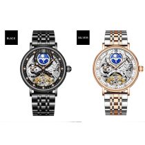 Watch Men Wrist Custom Watch Dial Rose Gold Stainless Steel Iced Out Skeleton Luxus Uhr Relojes Automatic Mechanical Watches