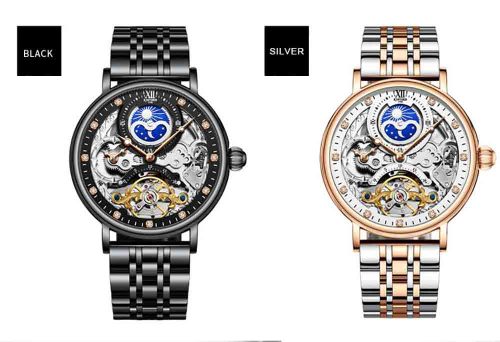 Watch Men Wrist Custom Watch Dial Rose Gold Stainless Steel Iced Out Skeleton Luxus Uhr Relojes Automatic Mechanical Watches