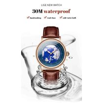 Watches Men Wrist Business Custom Luxus Uhr Fashion Water Resistant Blue Earth Quartz Movement Wrist Watches For Men Orologio