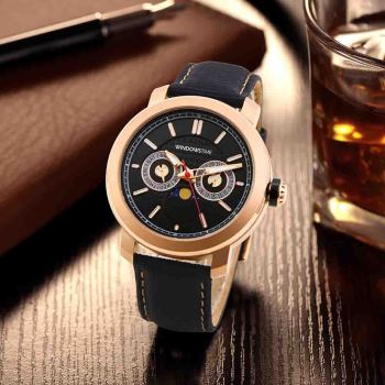 Custom Watch Manufacturer New Luxury Uhr Calendar Moon Watches Men's Chronograph Stainless Steel Strap Waterproof Quartz Watch