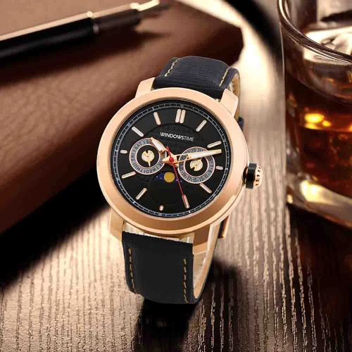 Custom Watch Manufacturer New Luxury Uhr Calendar Moon Watches Men's Chronograph Stainless Steel Strap Waterproof Quartz Watch