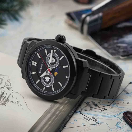 Custom Watch Manufacturer New Luxury Uhr Calendar Moon Watches Men's Chronograph Stainless Steel Strap Waterproof Quartz Watch