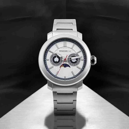 Custom Watch Manufacturer New Luxury Uhr Calendar Moon Watches Men's Chronograph Stainless Steel Strap Waterproof Quartz Watch