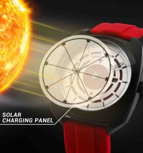Solar Watch Reloj Custom  Waterproof Solar Men Watch Panel Dial Powered Solar Quartz Watches