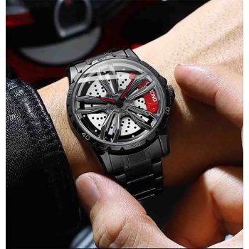 Sports Wheel Watches Men Wrist Cool 3D Design Black Rim Car Waterproof Relogio Masculino Watch