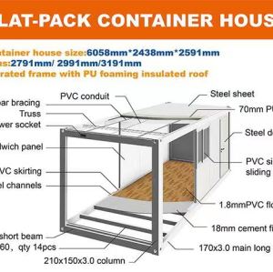 Chinese High Quality Shipping Container Home 40 Feet Luxury Prefabricated Flat Pack Container House with bathroom Steel Fabric House