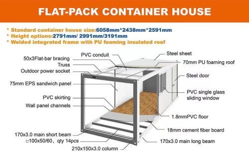 Chinese High Quality Shipping Container Home 40 Feet Luxury Prefabricated Flat Pack Container House with bathroom Steel Fabric House
