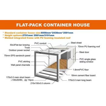 Chinese High Quality Shipping Container Home 40 Feet Luxury Prefabricated Flat Pack Container House with bathroom Steel Fabric House