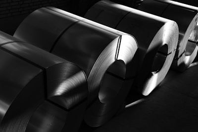 Metallic brushed laminated steel surface