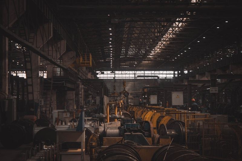 Industrial factory with heavy machinery and equipment