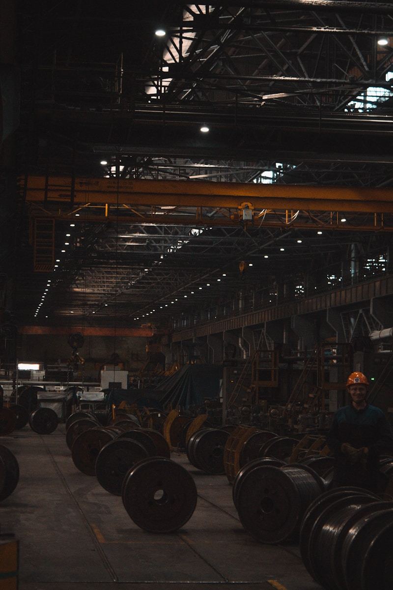 Steel warehouse interior with aluminized steel products - MESCO Steel