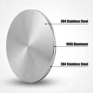Tri-Ply Clad Disc - Stainless Steel + Aluminum + Stainless Steel Cookware Blank