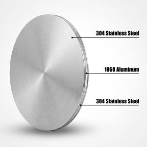 Tri-Ply-plattierter Rundling - Kochgeschirr-Rohling aus Edelstahl + Aluminium + Edelstahl