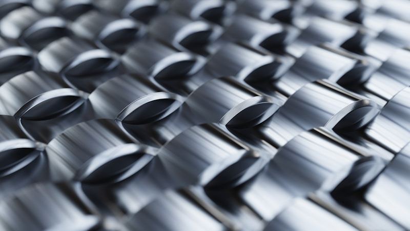 Abstract metallic pattern showing decorative VCM steel sheet surface finishes and textures