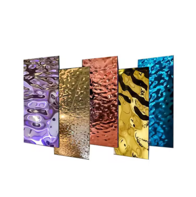 MESCO Wall Panels Water Ripple Hammered Color Decorative Stainless Steel