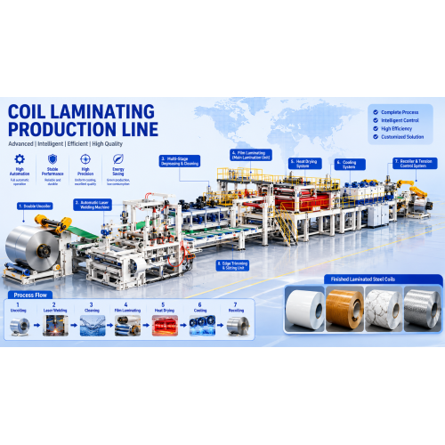 Laminated Steel Coil Production Line for PET & PVC Film Lamination