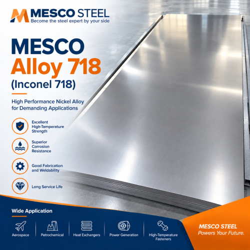 MESCO Alloy 718 (Inconel 718) | Nickel-Chromium Superalloy Pipe, Sheet, Bar & Fasteners