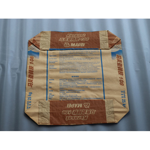 Bolsa de papel kraft de 2 capas para cemento Capa de cemento Bolsas de sacos de papel Kraft con válvula externa