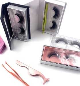 Best 3d Mink Eyelashes Natural Custom Packaging Private Label eyelashes with rhinestone