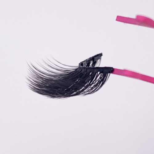 Private Label Handmade Natural Long Led Magnetic Eyelashes Non-Gel Strip Eyelashes natural mink eyelashes