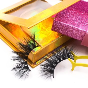 eyelashes logo box 25mm Mink fur Custom Eyelash Full 3D Mink Eyelashes with custom package