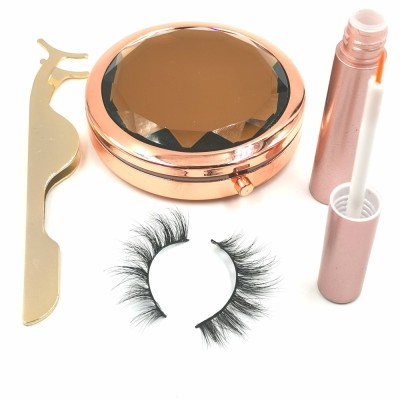 wholesale natural volume private label makeup 3d mink eyelashes cruelty free with custom packaging box