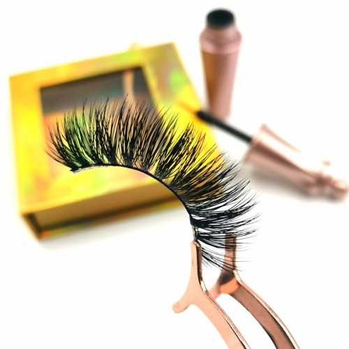 Black Cruelty Free 3d Mink Eyelashes, Best 100% Hand Made fluffy mink eyelashes