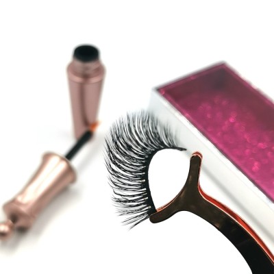 3D faux eyelashes High Quality100% 3D silk eyelashes custom packaging box