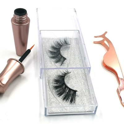 Wholesale False Lashes 100% hand made silk lashes Packed In Round Box