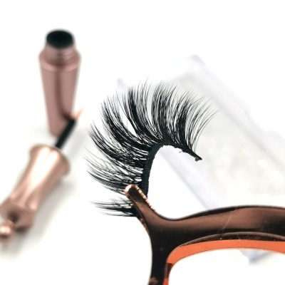 Wholesale False Lashes 100% hand made silk lashes Packed In Round Box