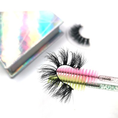 Wholesale 3D Mink Eyelash 25mm Mink Lash Vendor With Custom Packaging Box