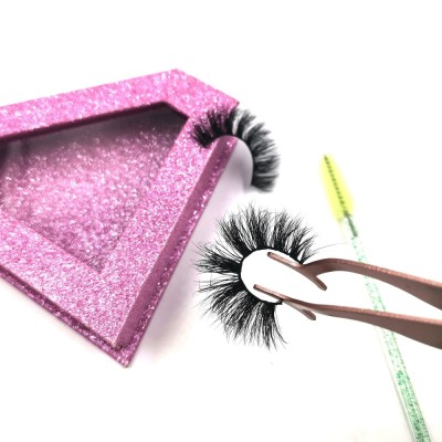 Customized 100% Hand Made Strip 3D 25mm Mink Eyelashes With Applicator Eyelash Case