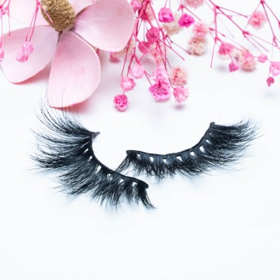 Wholesale Own Brand Handmade Artificial Thick And Long Real Fur Material 22mm 100% 3d Mink Strip Eyelashes