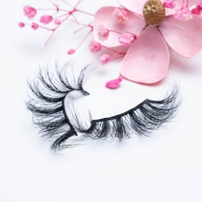 Long Fur Wispy Fluffy 25mm 5d Mink Fur False Eyelashes With Custom Eyelash Box
