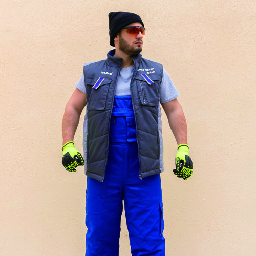 Custom sleeveless grey bodywarmer work vest waistcoat