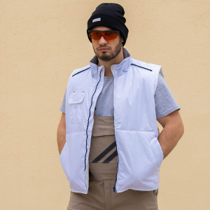 White body warmer men's vest
