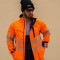 OEM Supply safety hivis softshell jacket Men's Jacket fluorescent orange workwear jacket