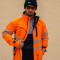 OEM Supply safety hivis softshell jacket Men's Jacket fluorescent orange workwear jacket