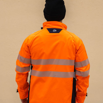 OEM Supply safety hivis softshell jacket Men's Jacket fluorescent orange workwear jacket