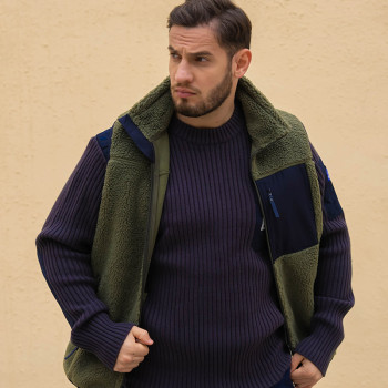 OEM Green Body Warmer Sleeveless Vest Jacket Custom Fleece Vest With Pocket