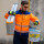 Fluorescent Orange industrial workwear Hi-Vis jacket for man custom clothing factory