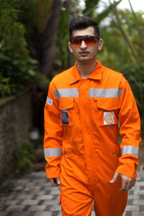 Factory Hi-vis Flame Retardant Coverall Orange with Reflective Tape Fr Overall for Men
