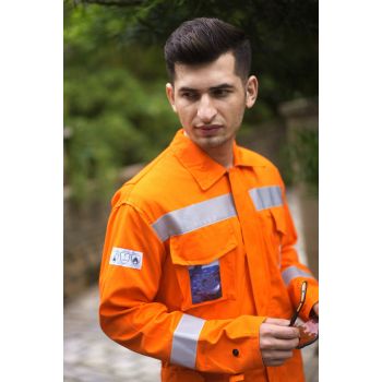 Factory Hi-vis Flame Retardant Coverall Orange with Reflective Tape Fr Overall for Men