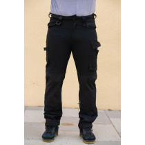 Black Men's 4 Way stretch cargo work pants with stretch fabric flexible stretch work trousers quick dry trousers