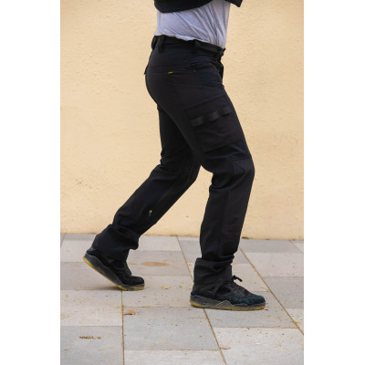 Black Men's 4 Way stretch cargo work pants with stretch fabric flexible stretch work trousers quick dry trousers