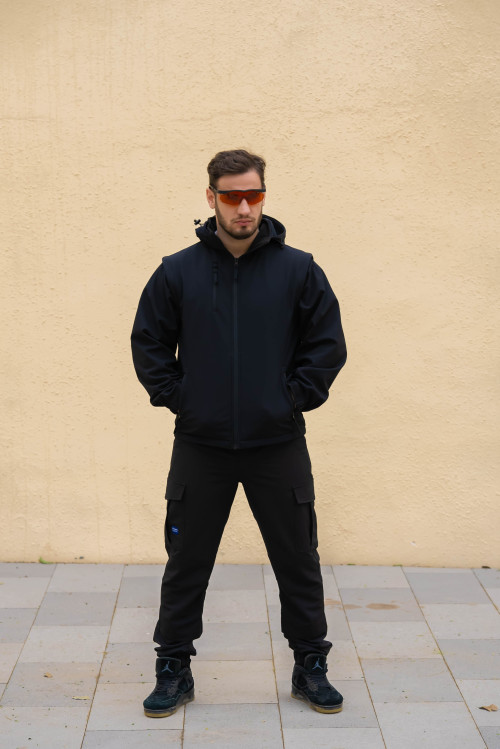 Black Men's 4 Way stretch cargo work pants with stretch fabric flexible comfortable work pants quick dry trousers