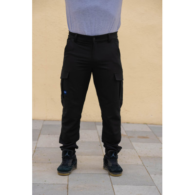 Black Men's 4 Way stretch cargo work pants with stretch fabric flexible comfortable work pants quick dry trousers