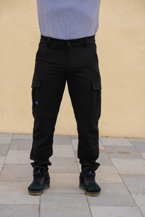 Black Men's 4 Way stretch cargo work pants with stretch fabric flexible comfortable work pants quick dry trousers