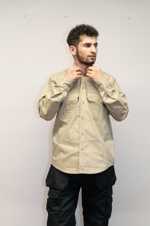 TC Twill Work shirts for menr Breathable work shirts Custom logo workwear